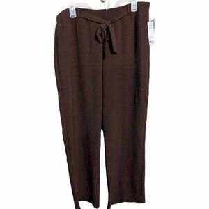 ELIZABETH & NICOLE womens straight leg pull on pants brown 2X  w-156